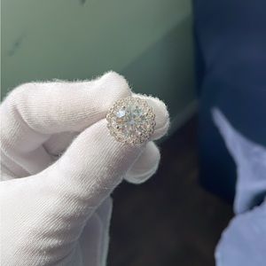 5.0ct Moissanite stone Flower Edition 925 sterling silver gold plated ring